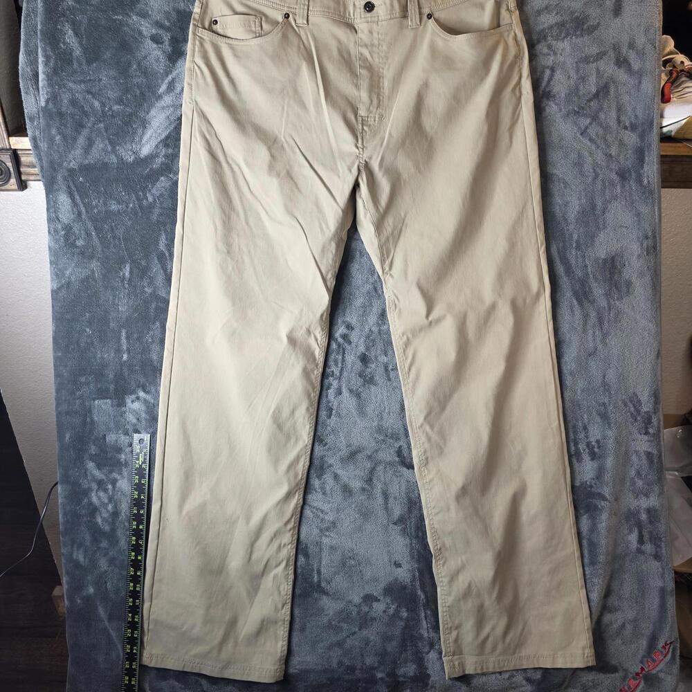 Prana Brion Mens Pants Sz 40x34 Khaki
